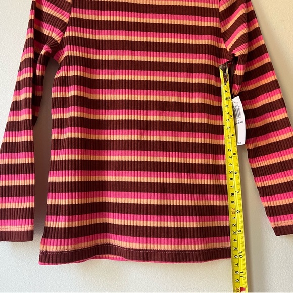 🌼 5/$25 Old Navy Girls 4T Striped Ribbed Mock Neck Long Sleeve Top NWT Retro - Picture 7 of 10